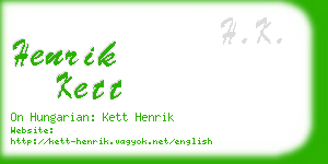 henrik kett business card